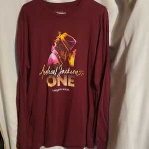 Michael Jackson Cirque du Soleil Maroon Long Sleeve Tee